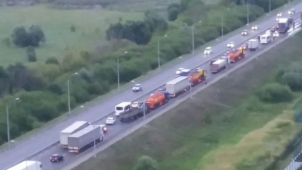 На Муромском шоссе в Рязани образовалась пробка из-за ДТП