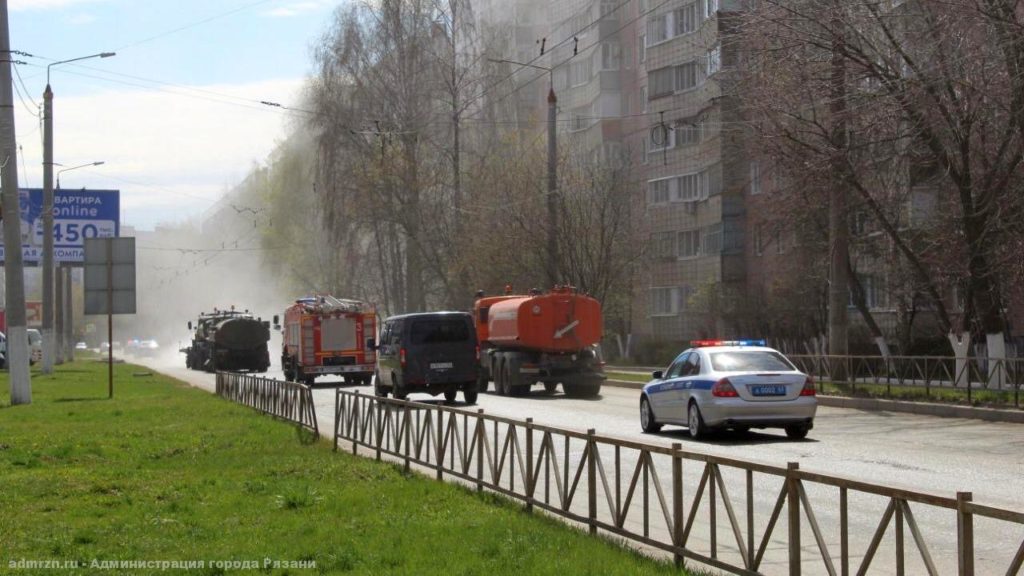 Администрация показала, как дезинфицировали улицы в Московском районе