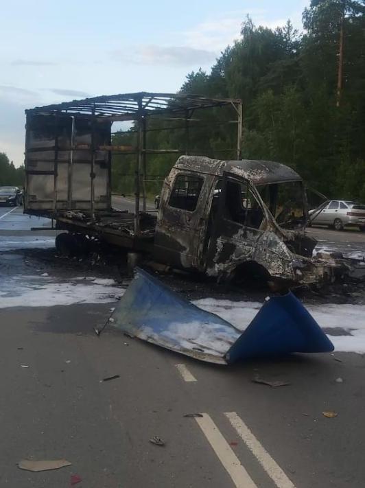 В полиции прокомментировали массовое ДТП со сгоревшим автомобилем под Рязанью