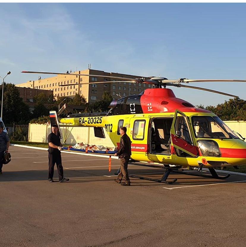Вертолёт санавиации доставил в Рязань из Сасова пострадавшего ребёнка