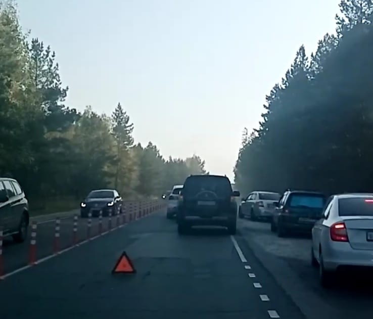 На въезде в Рязань образовалась пробка из-за ДТП