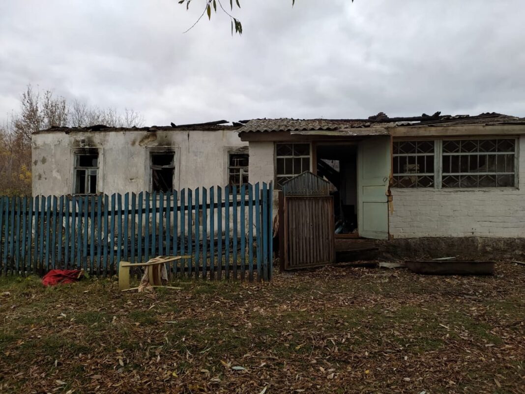 Последствия пожара в селе Пертово Чучковского района