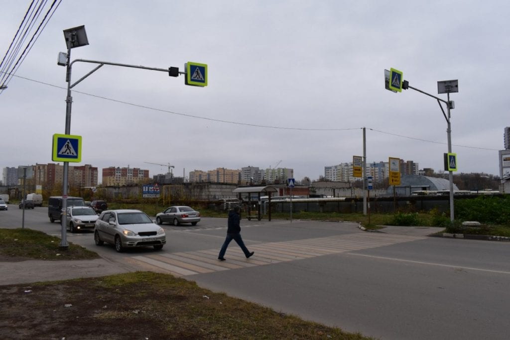 За год в Рязанской области оборудовали 123 пешеходных перехода