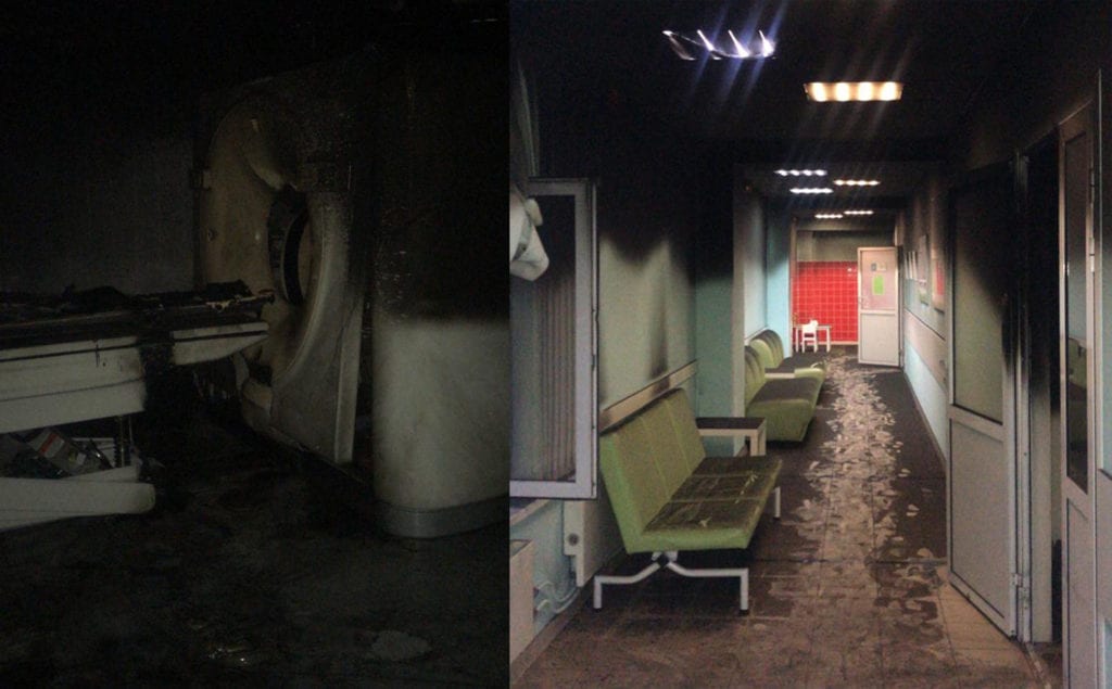 Опубликованы фото и видео пожара в частном медцентре Рязани