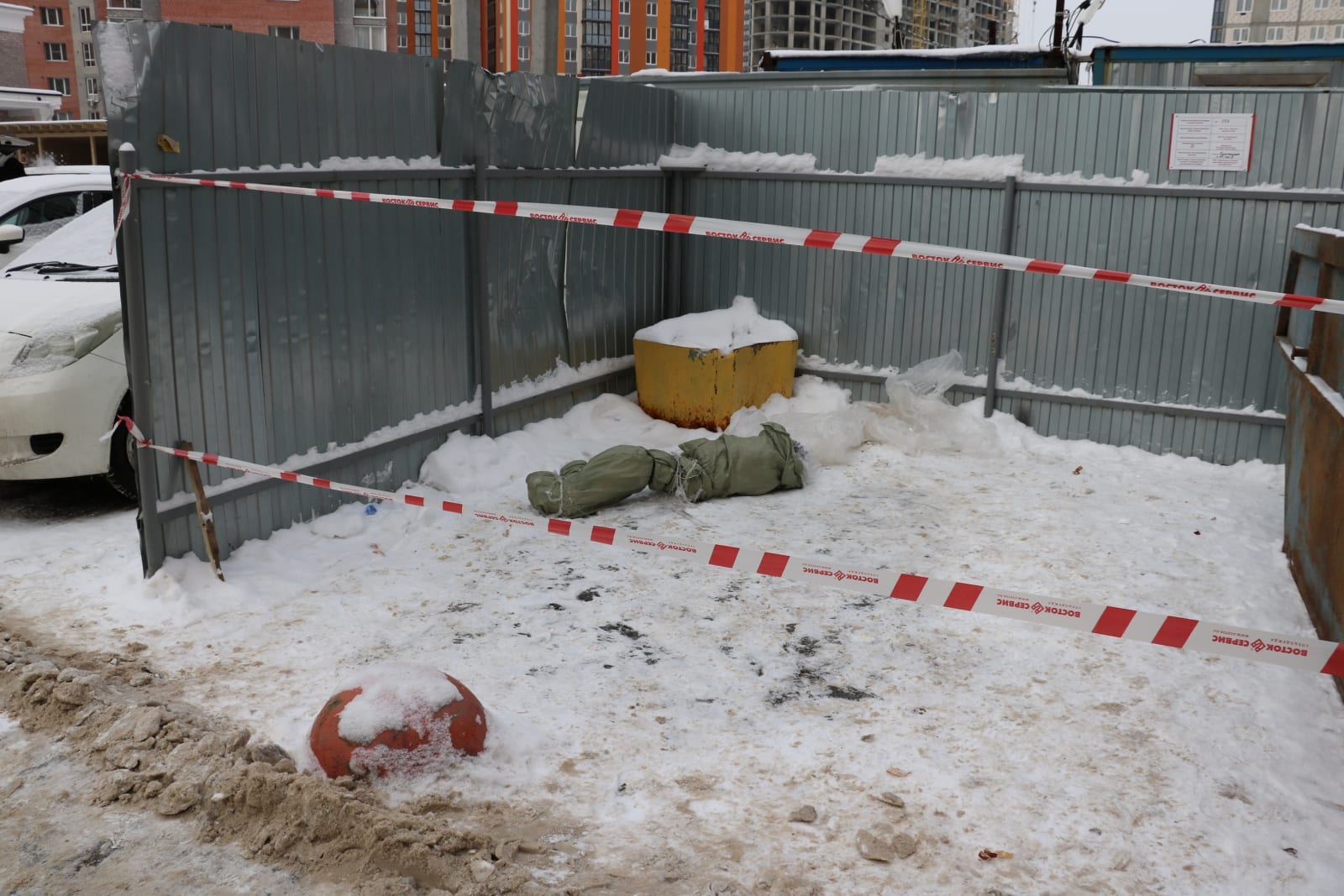 Рязанские следователи опубликовали фотографии из двора, где на мусорной площадке нашли труп