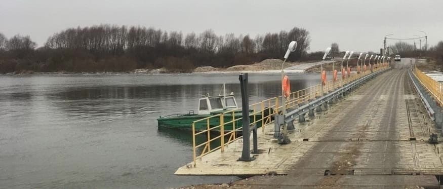 В Рязанской области открыли движение по наплавному мосту через Цну