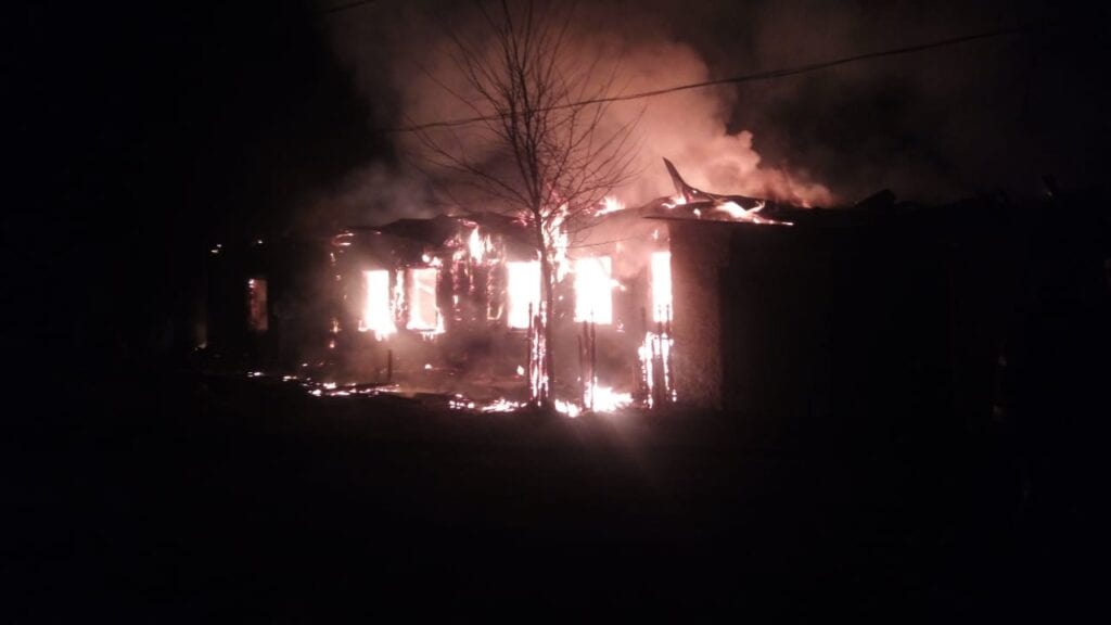 Жилой дом сгорел в Скопине