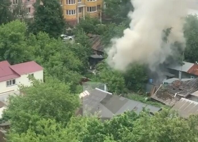 Пожар в центре Рязани