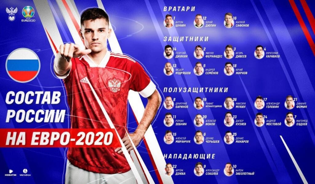 Стал известен состав сборной РФ на Евро-2020