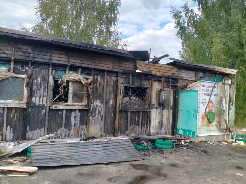В рязанском селе Веретье сгорел магазин