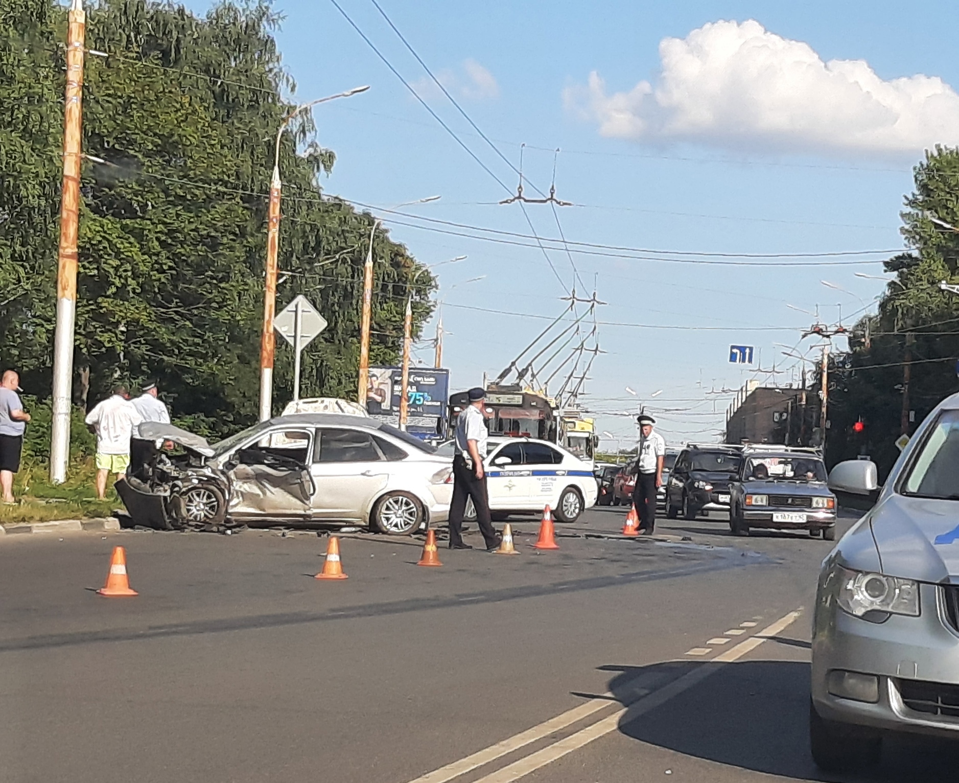 В ГИБДД рассказали подробности массовой аварии на улице Спортивной в Рязани