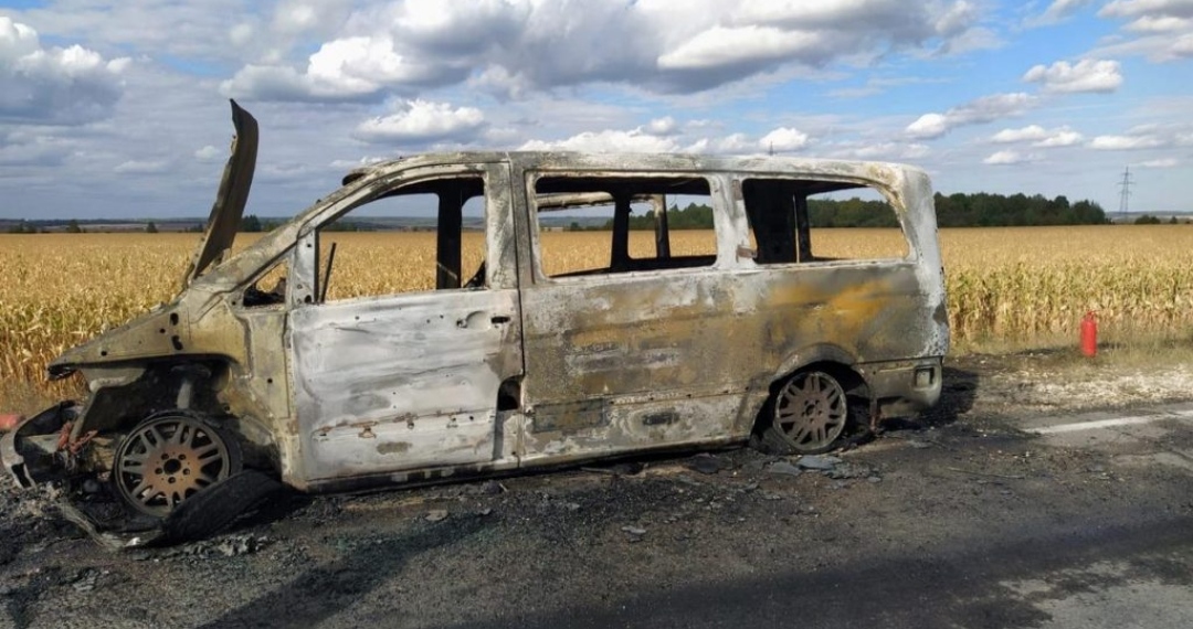 В Пронском районе сгорел рейсовый автобус