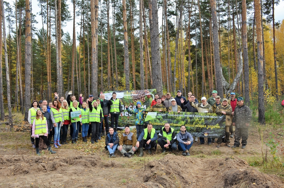 Волонтёры рязанского Сбера приняли участие в экологической акции «Посади лес»