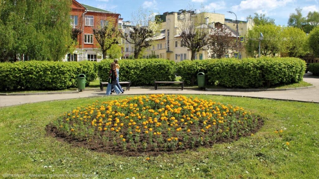 В Рязани высадили цветочную клумбу в форме куполов