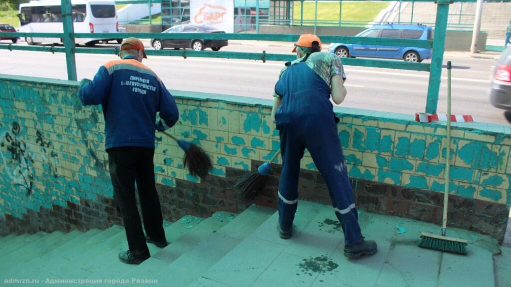 В Рязани почистили подземный переход у «Барса на Московском»