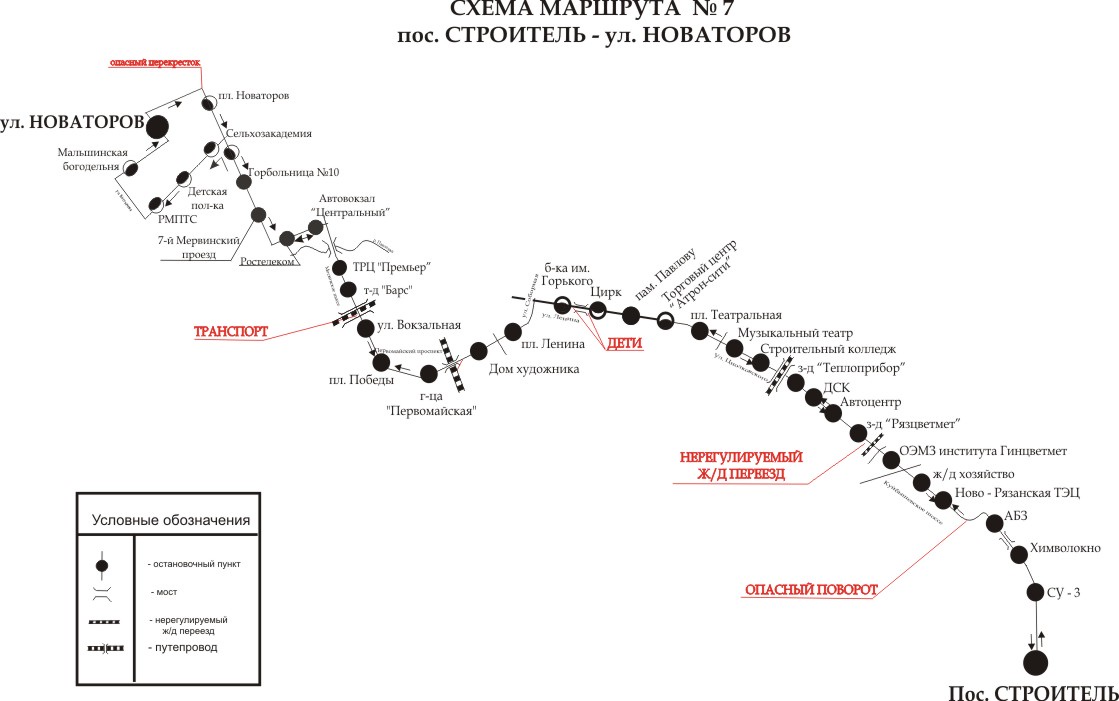 Карта рязани с остановками общественного транспорта схема