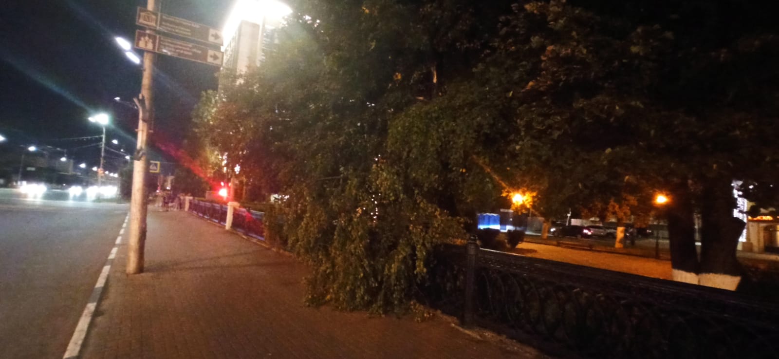 Вечер 7 7 22. Рязань ночью. Дерево упало на Рязанском проспекте. Омск вечером. Фото из окна вечером.