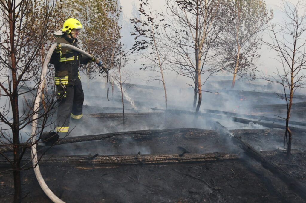 Фоторепортаж с тушения лесных пожаров в Рязанской области