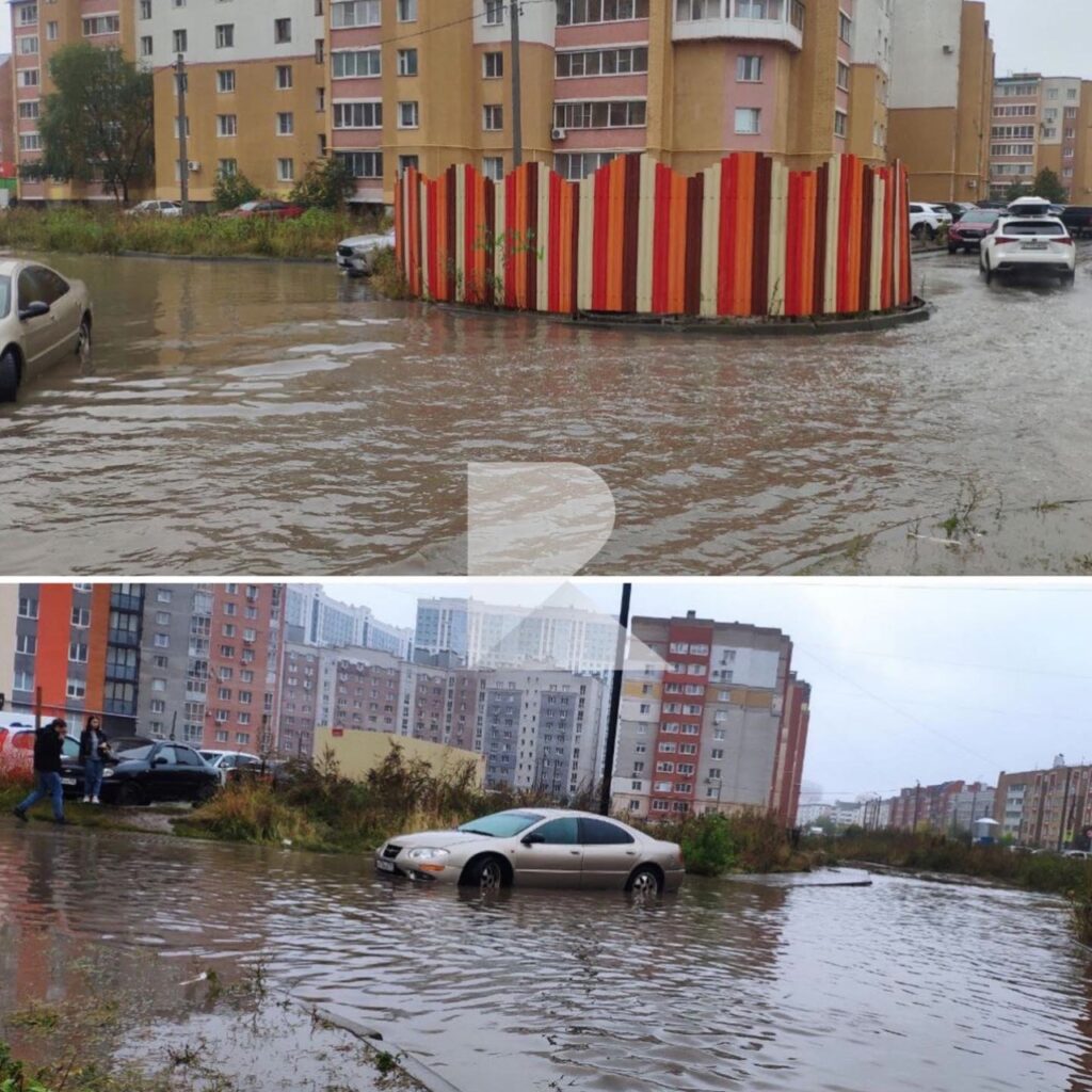 В Рязани затопило участок улицы Быстрецкой