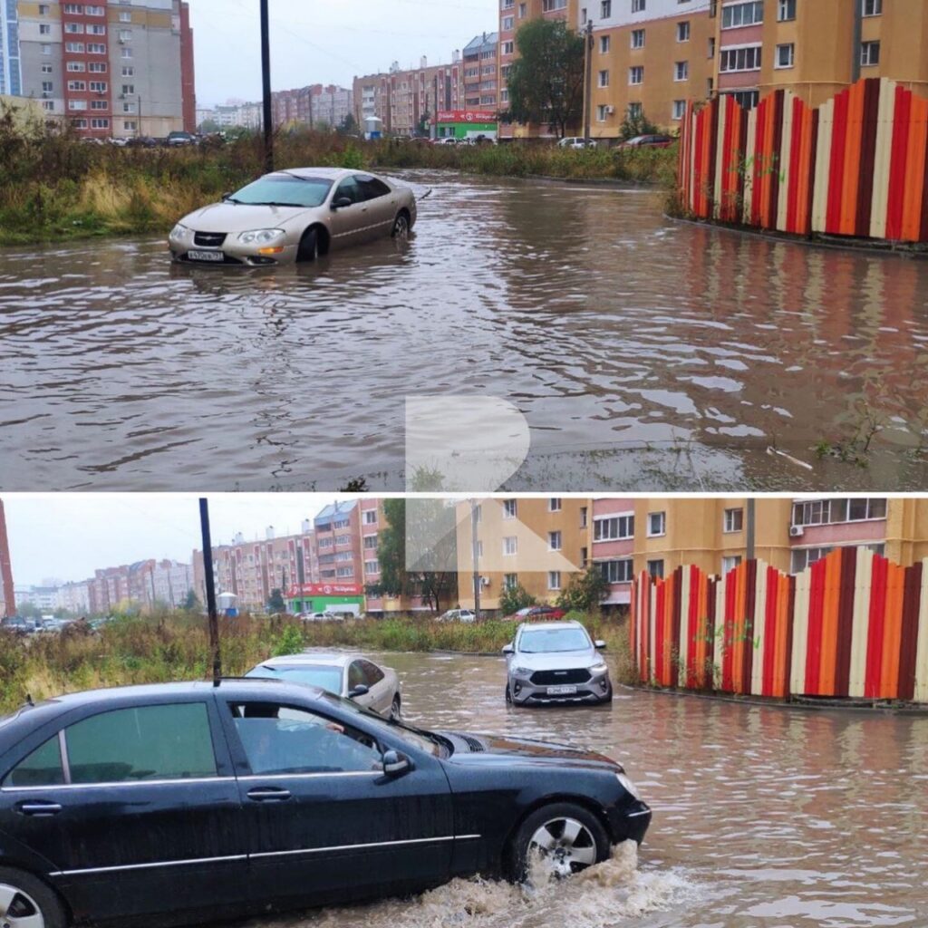 В Рязани затопило участок улицы Быстрецкой