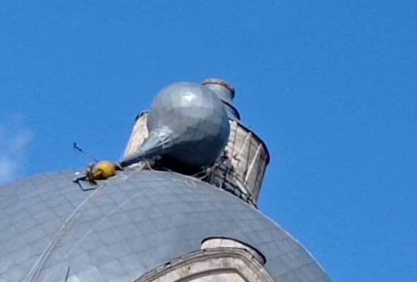У церкви в Гусе-Железном Касимовского района рухнула маковка купола