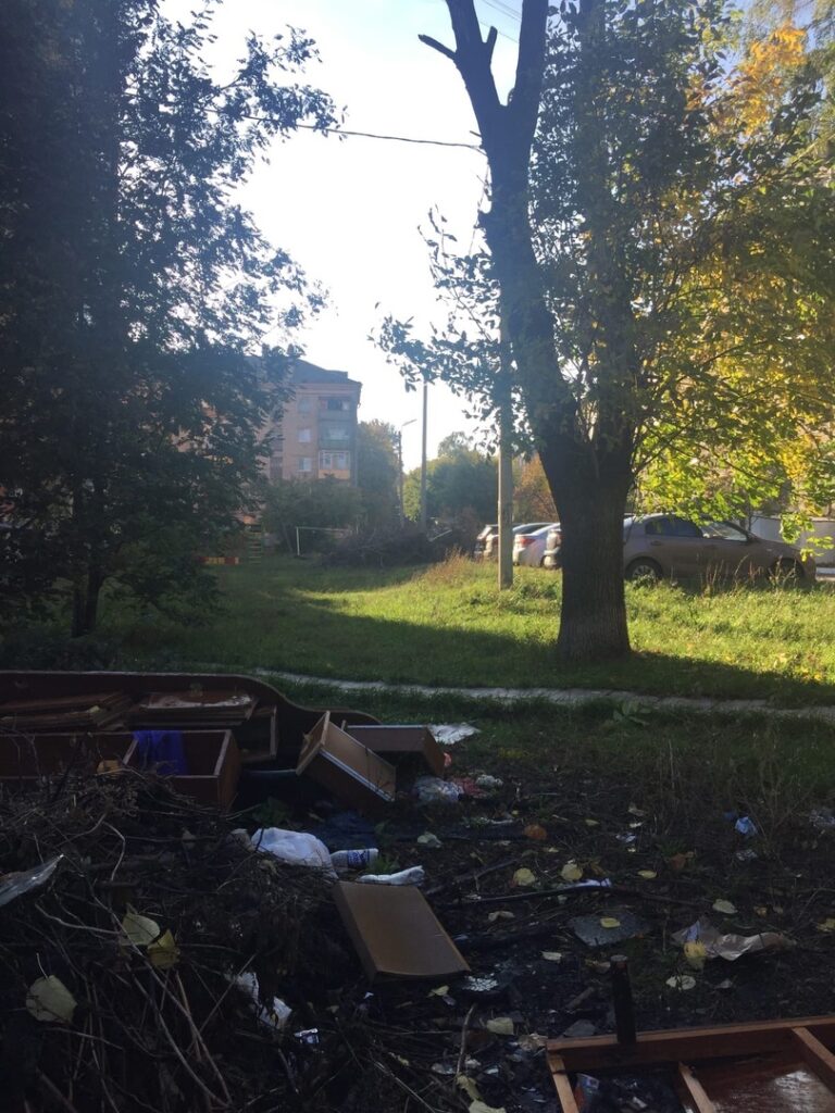 Жители улицы Дзержинского жалуются на свалку крупногабаритного мусора, который не вывозят месяцами