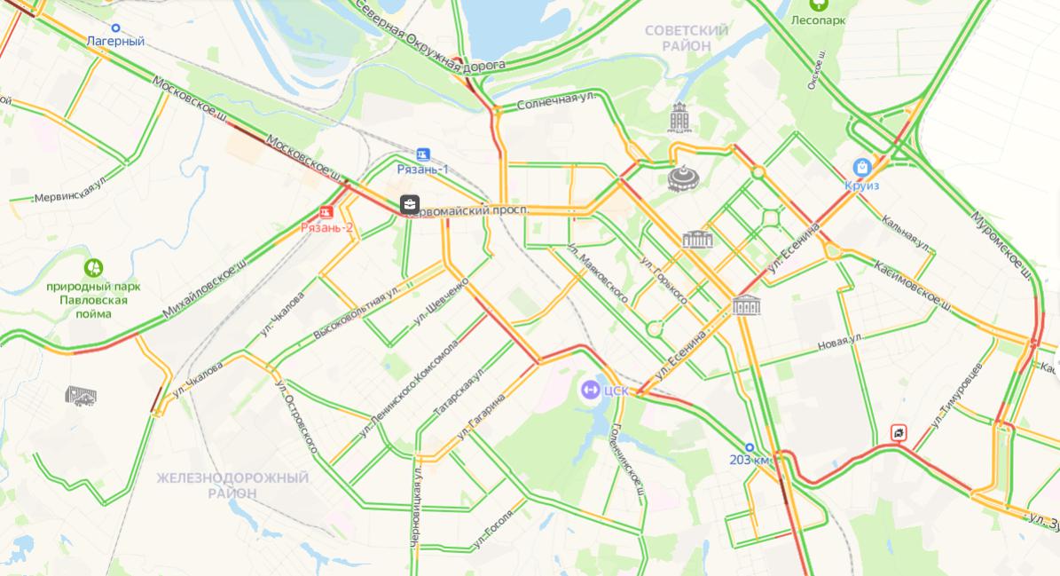 Пробки на дорогах рязани. Пробки Рязань сейчас карта. Карта Рязани пробки. Пробки 7 баллов.