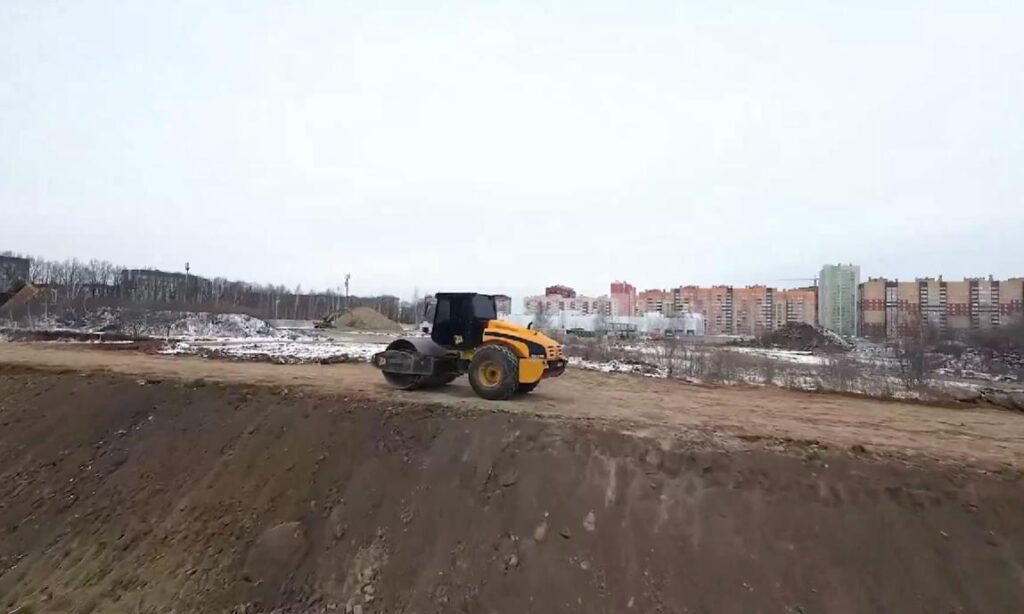 Стройплощадку нового военного госпиталя в Рязани сняли с высоты птичьего полёта