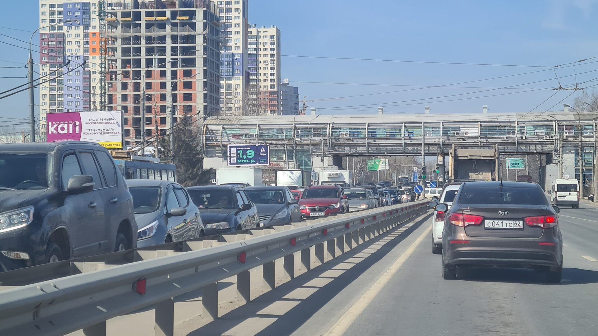 Московское шоссе Рязани встало в пробку 8 апреля | 08.04.2023 | Рязань -  БезФормата