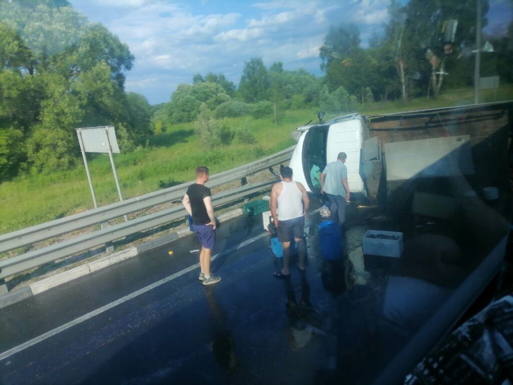 На трассе М5 под Рязанью перевернулась Газель с живой рыбой Всё случилось в Рыбновском районе в районе реки Пилис.