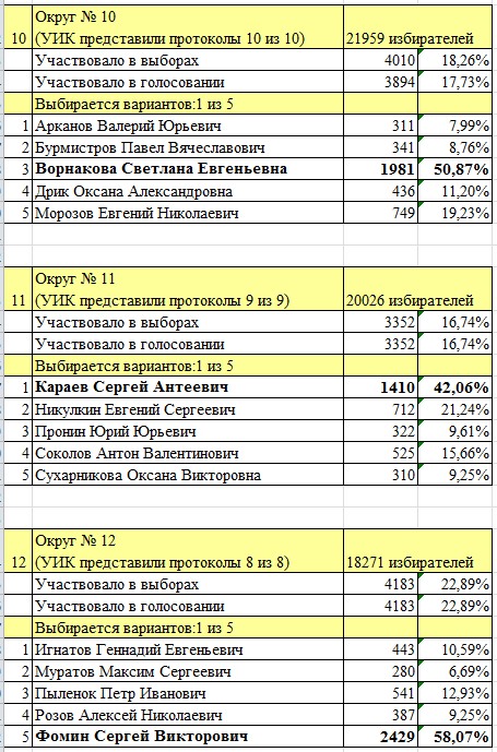 Стали известны результаты выборов в Рязанскую гордуму по одномандатным округам