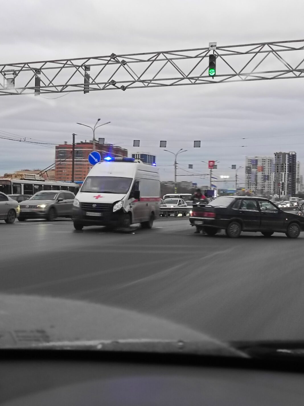 В Рязани машина скорой помощи попала в ДТП