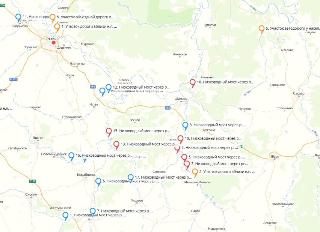 В Рязанской области заработала онлайн-карта подтоплений