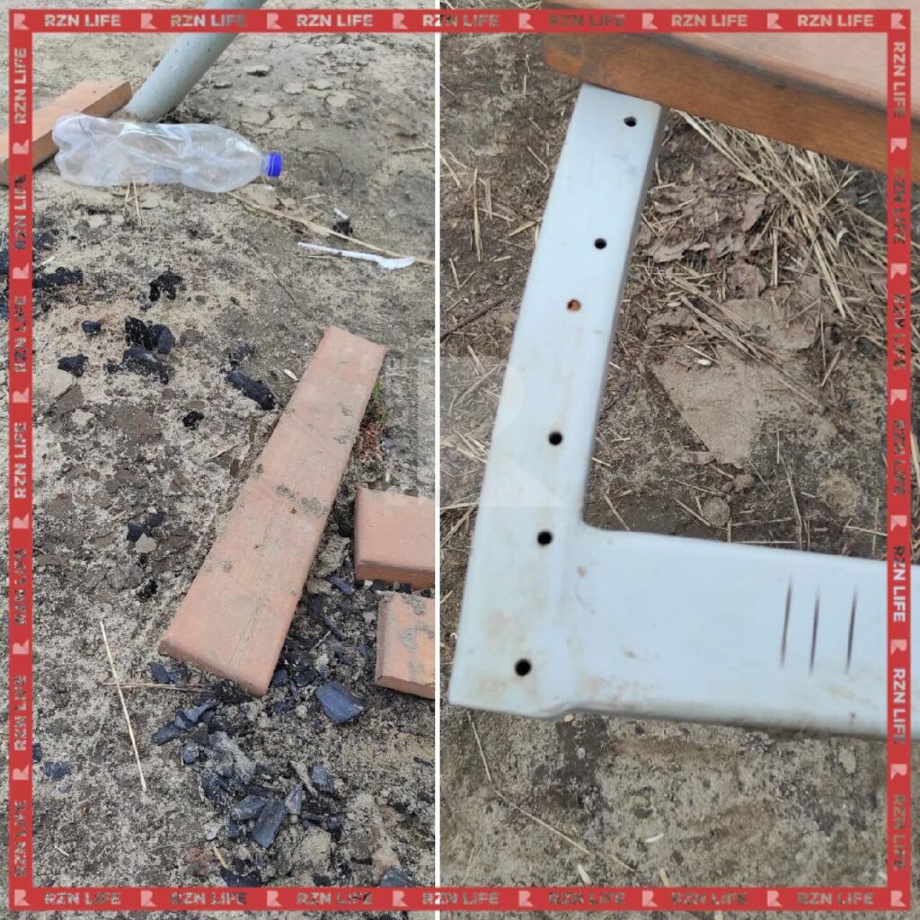 На пляже в Рязани разобрали новую беседку Пользовательница соцсети предполагает, что часть досок пошла для поддержания костра.