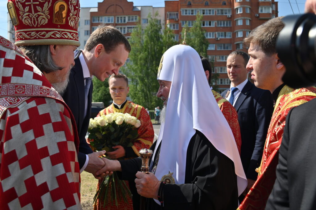Патриарх Кирилл и губернатор Рязанской области Павел Малков. Фото правительства Рязанской области.