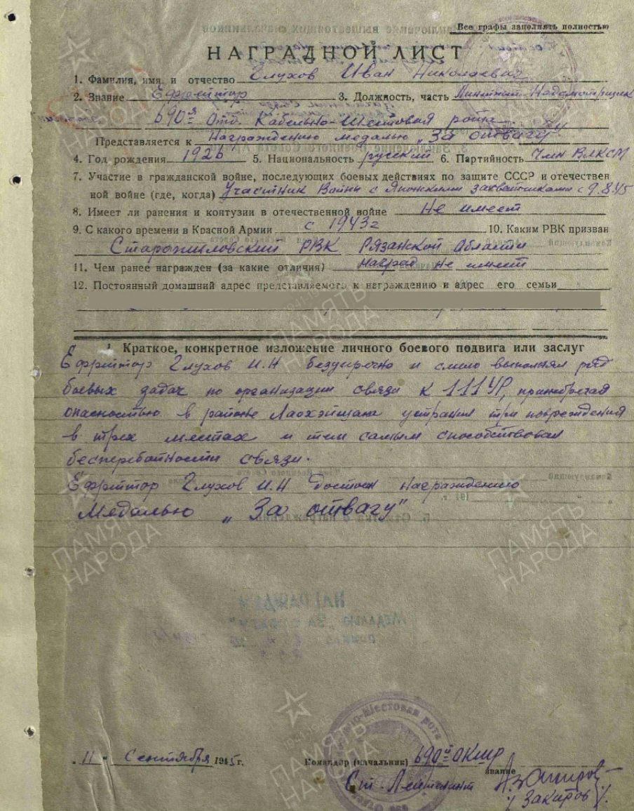 «Приходилось сжимать провода зубами»: семья Петуховых поделилась историей подвигов своего прадеда «Приходилось сжимать провода зубами»: семья Петуховых поделилась историей подвигов своего прадеда Великая Отечественная война оставила неизгладимый след в истории нашей страны, а её герои навсегда остались в памяти потомков.